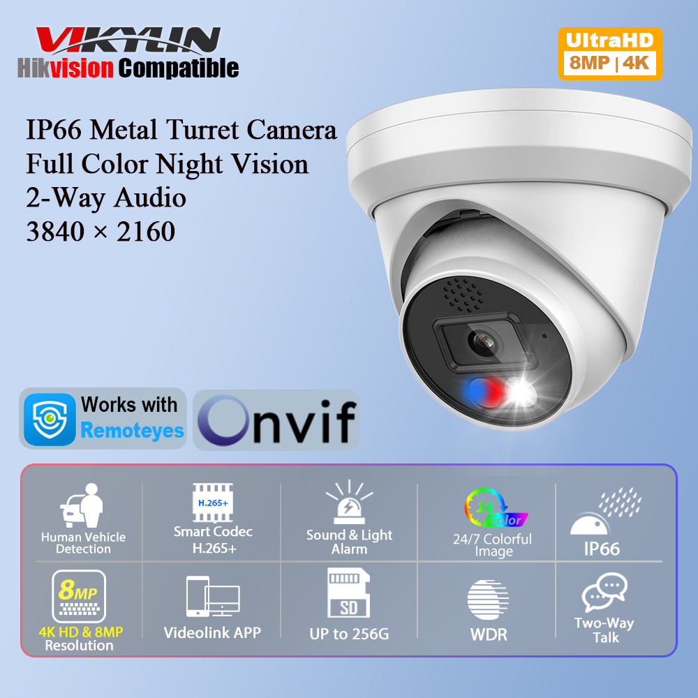 Outdoor Power G Motion - Vikylin 4K 8MP IP-камера с цветным