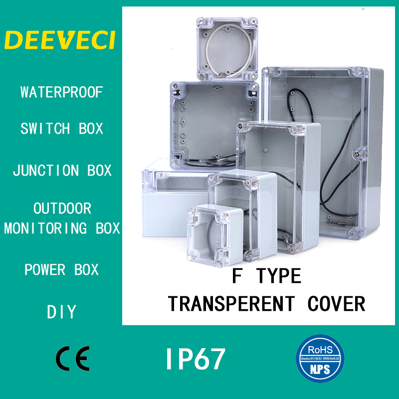 Outdoor Power Junction - Прозрачный водонепроницаемый наружный корпус, пластиковая коробка,