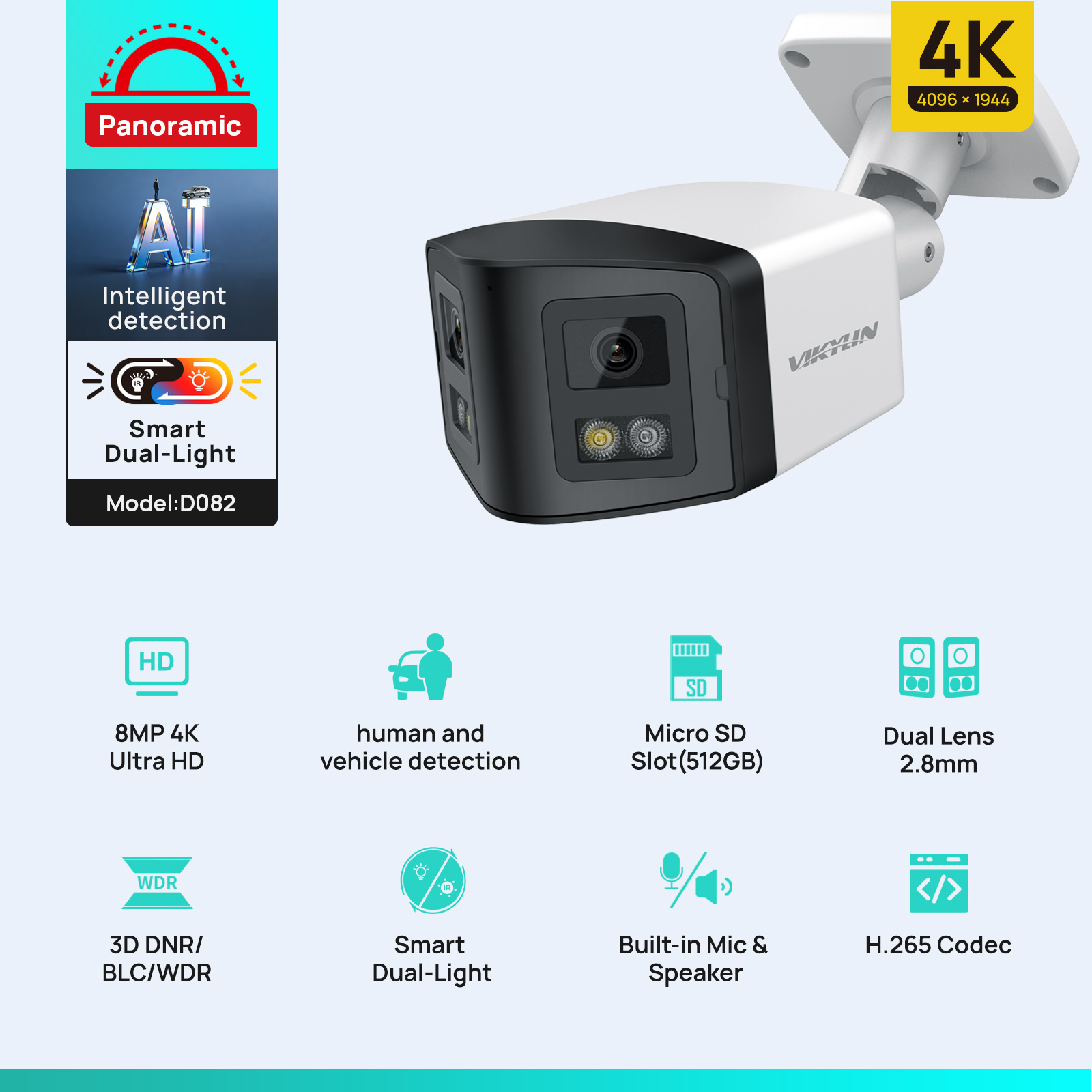 Outdoor Power G Motion - ВИКИЛИН 170 ° Панорамная 4K IP-камера