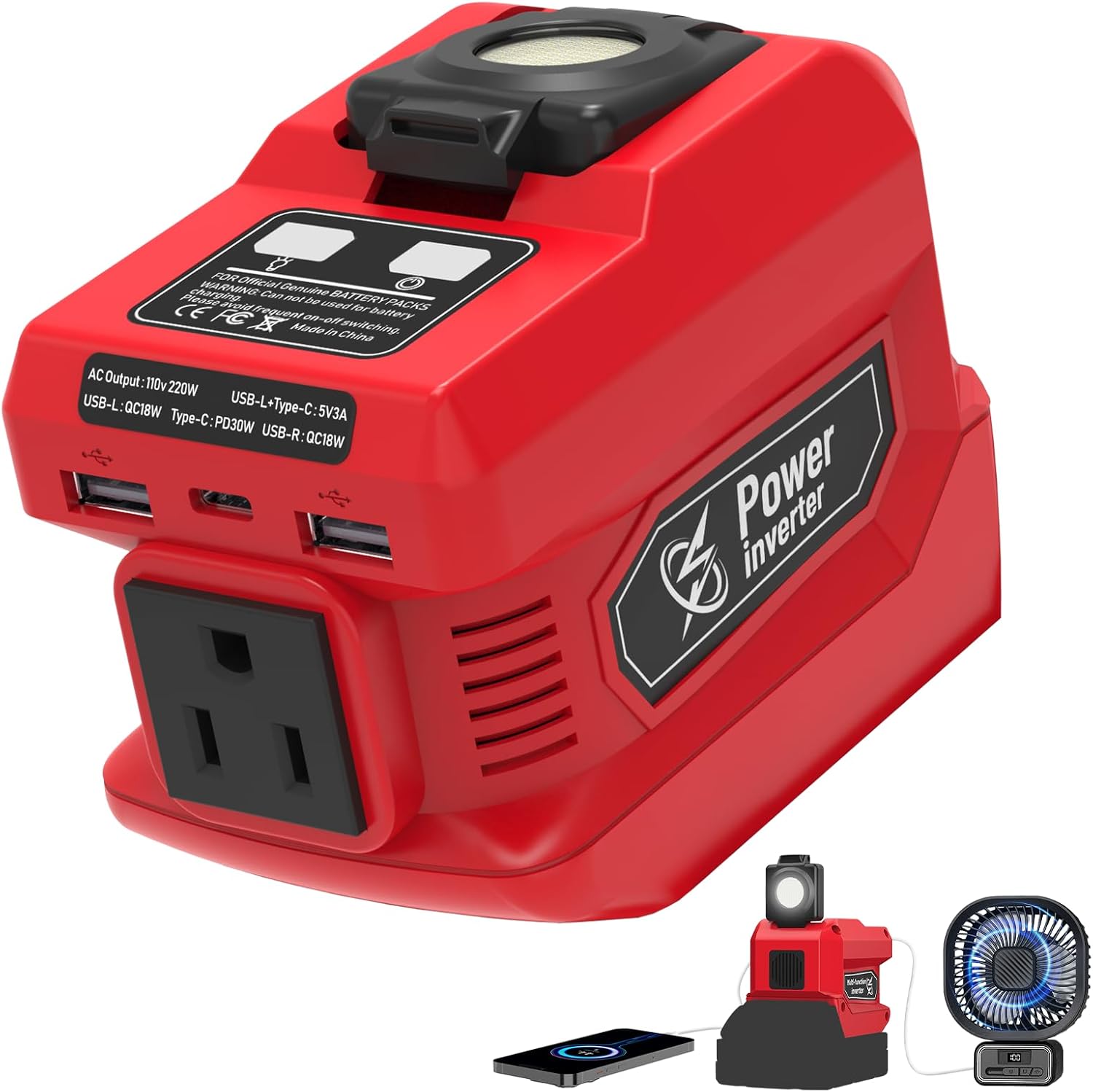 Outdoor Power Inverter - Инвертор Kzreect 220W, совместимый с аккумулятором