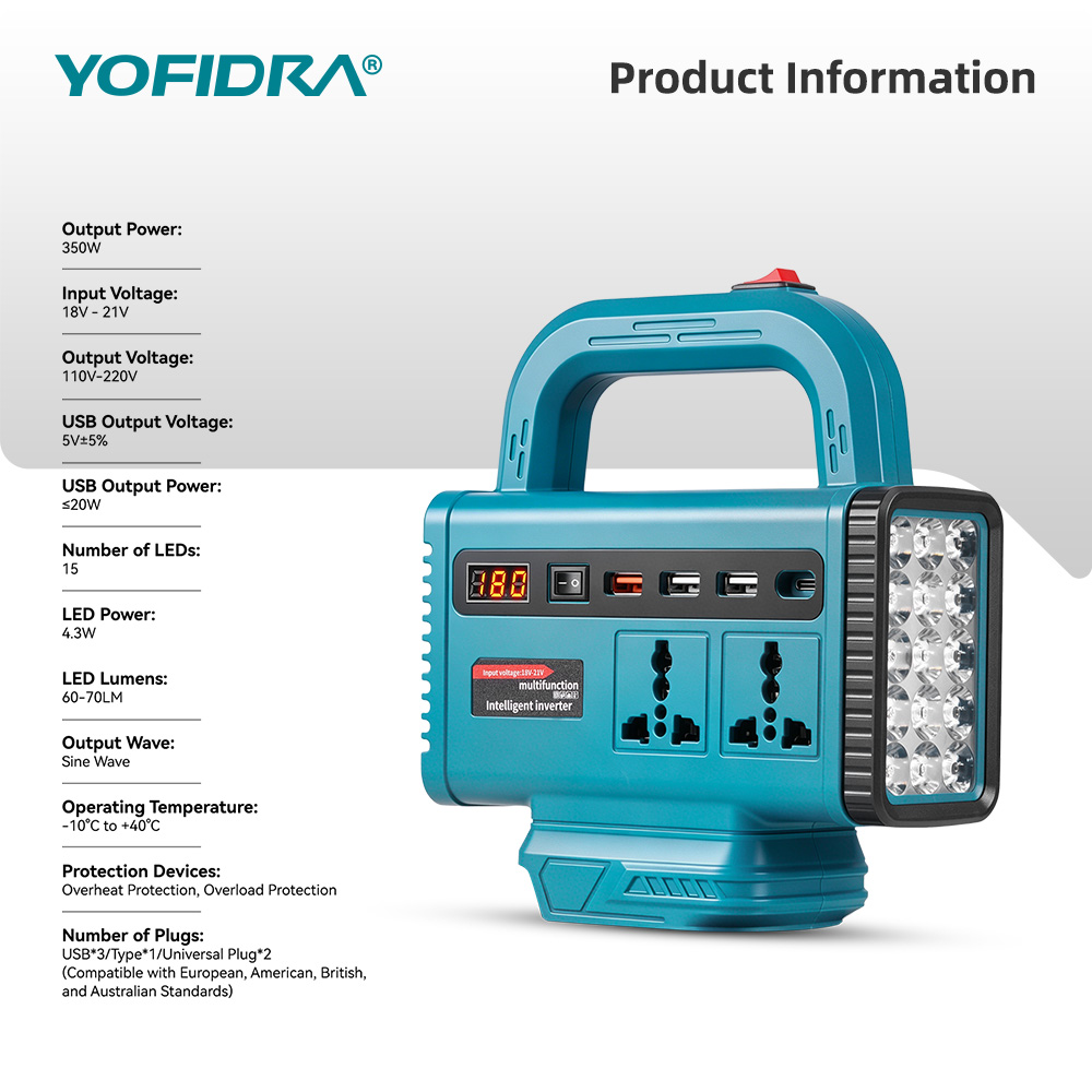Портативный инвертор YOFIDRA 2 – обзор и цена Outdoor Power Inverter