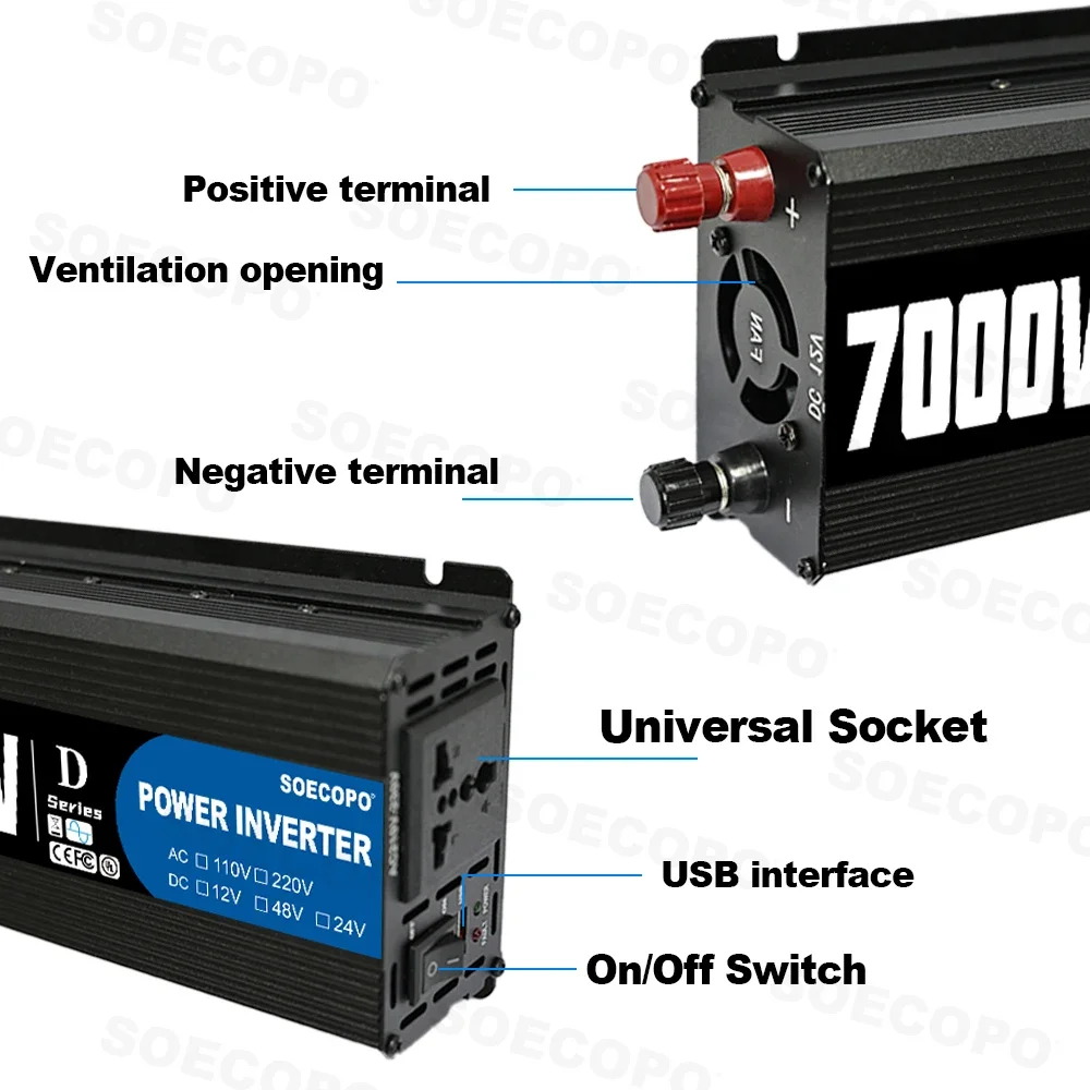 Инвертор мощности SOECOPO 7000 – обзор и цена Outdoor Power Inverter